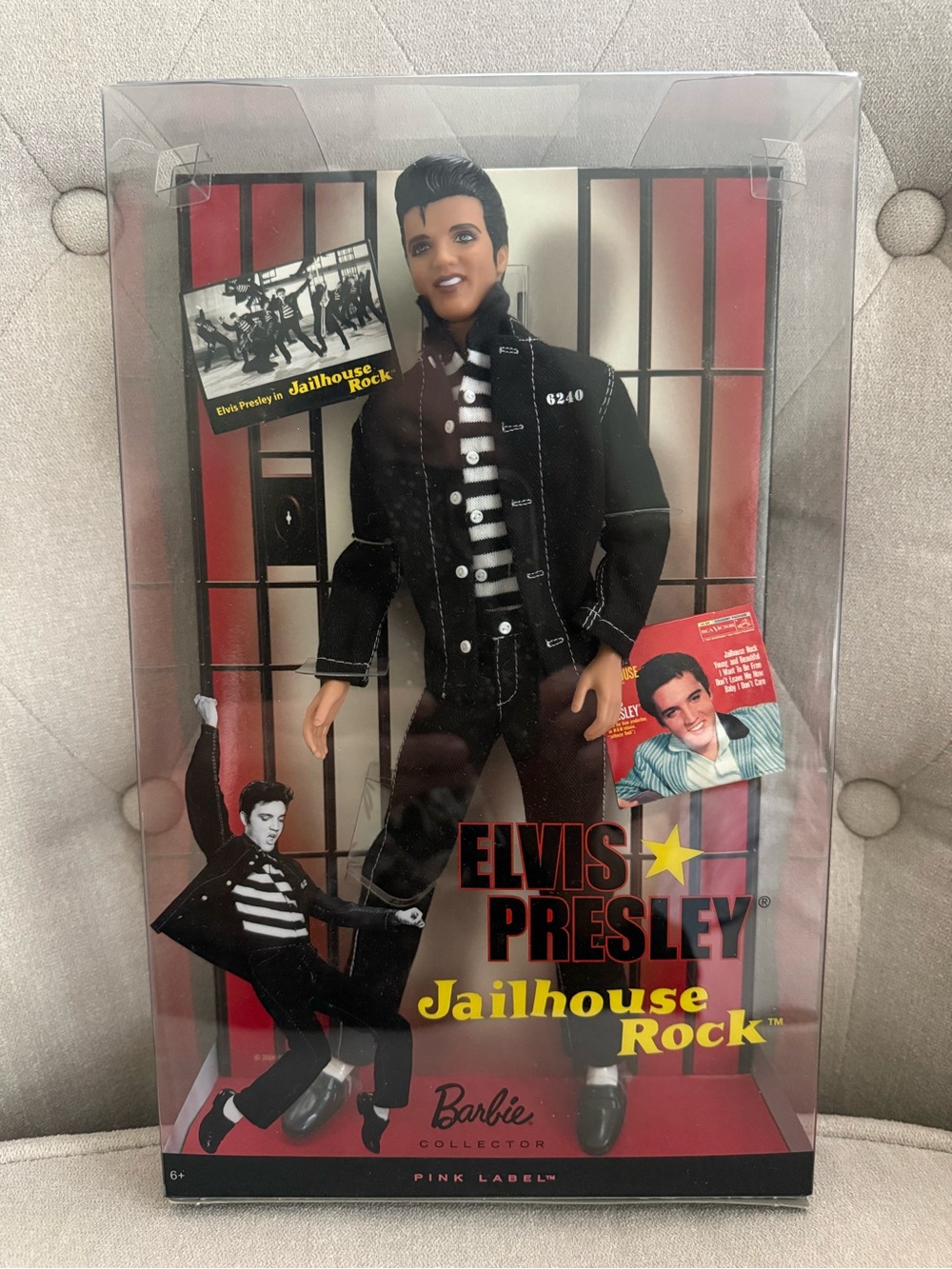 Barbie Elvis Presley Jailhouse Rock Collector Doll - Black, White, Red